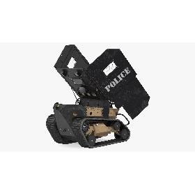 3D Damaged RBS1 SWAT BOT Robotic Ballistic Shield Rigged model